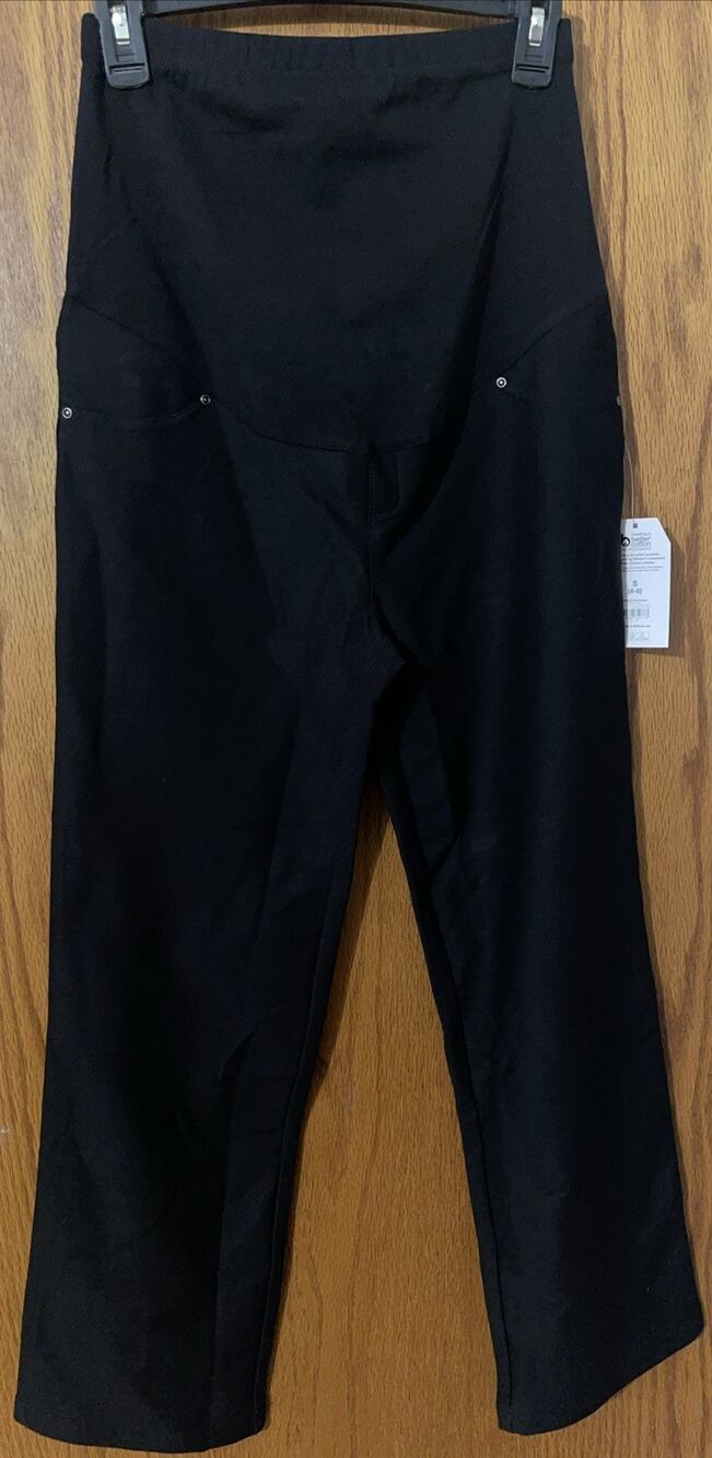 NEW Time and Tru Maternity Straight Leg Jean Jeggings Black Small 4-6 Work Pants